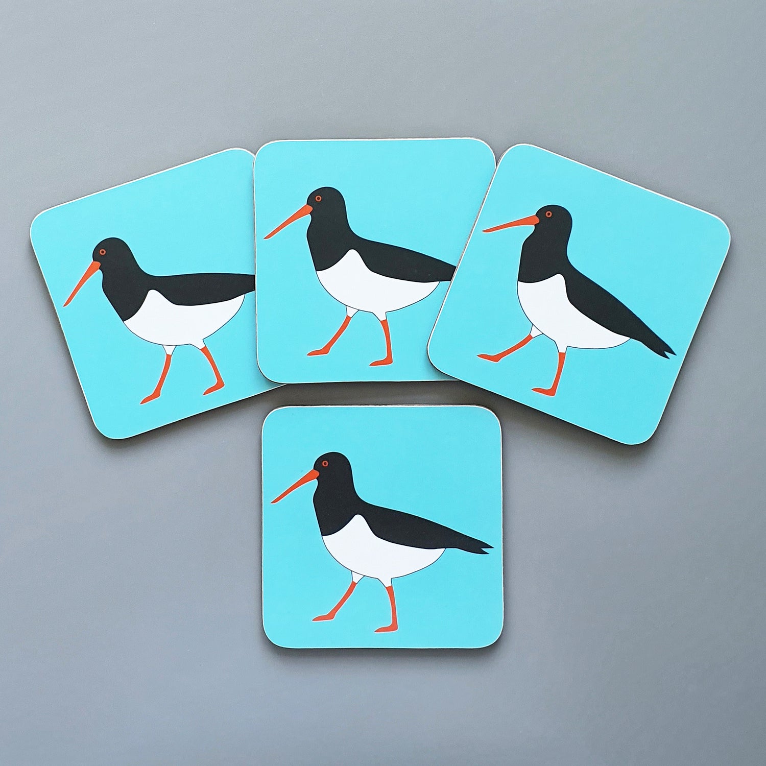 Set of 4 Oystercatcher melamine coasters