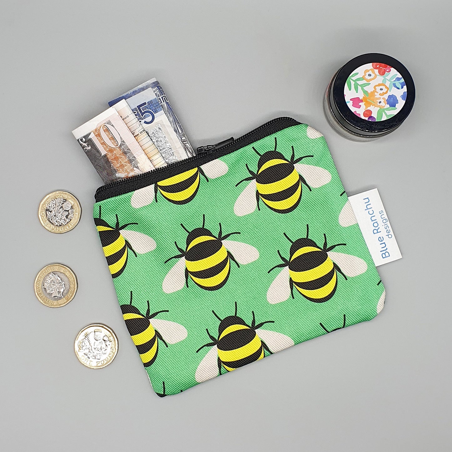 Bee handmade cotton coin purse