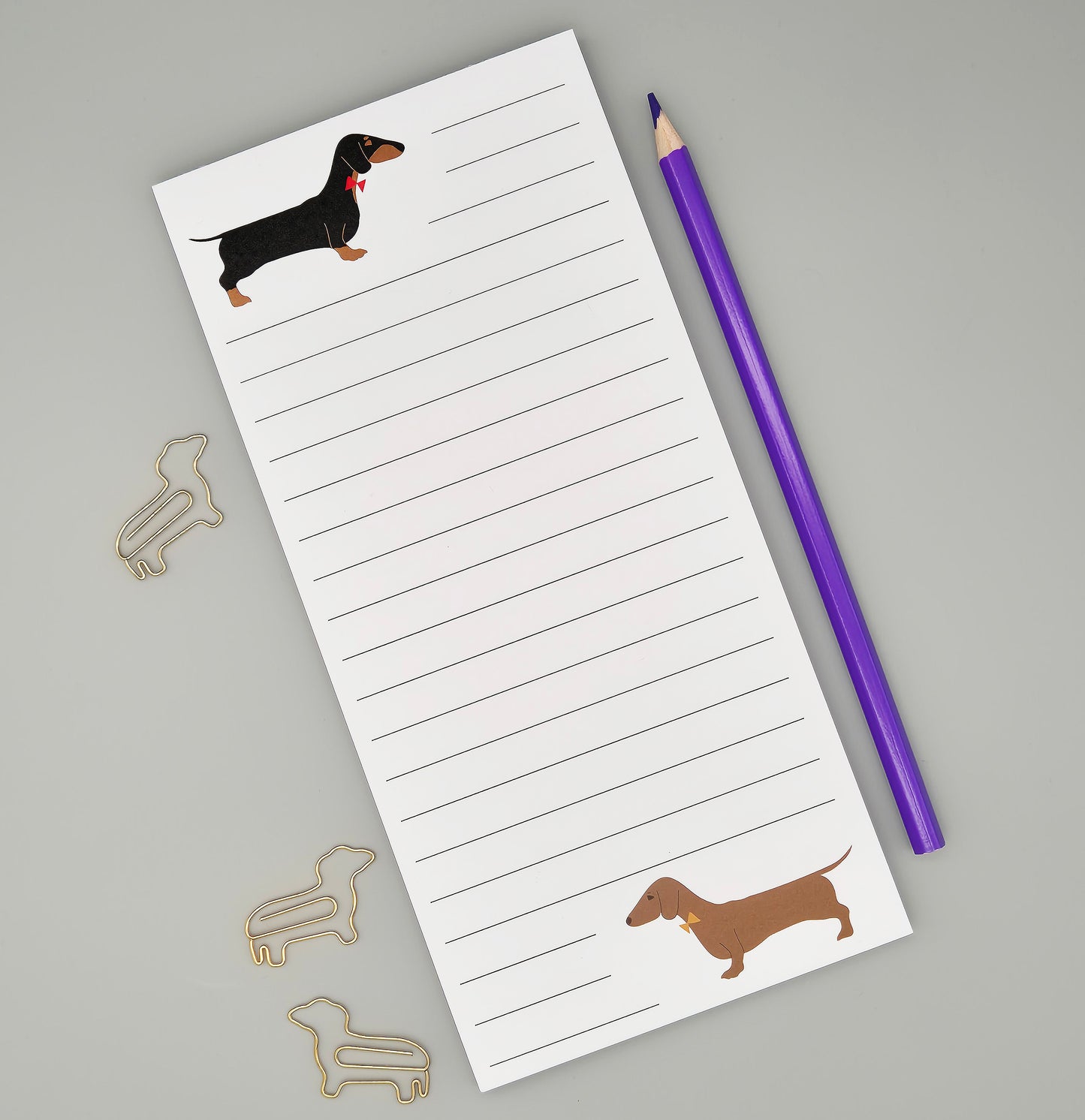 Dachshunds magnetic list pad with lined paper