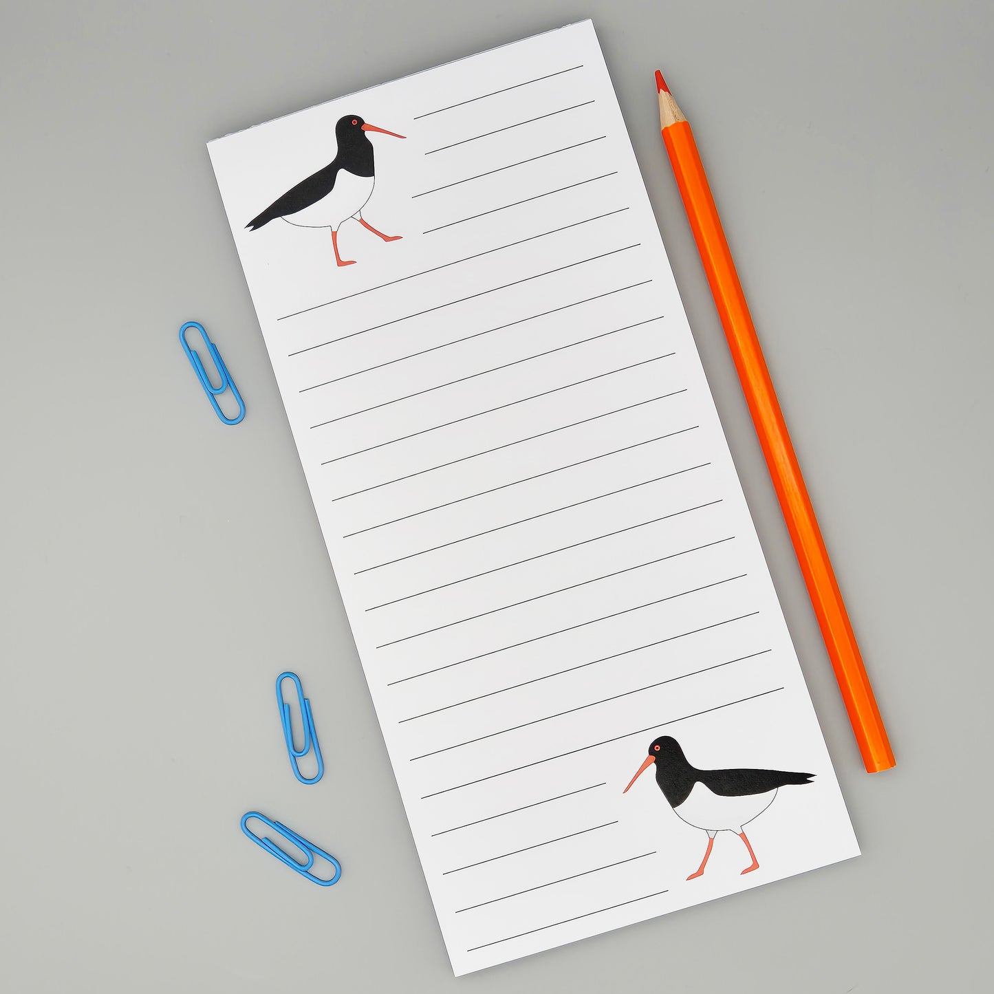 Oystercatcher magnetic list pad with two oystercatchers