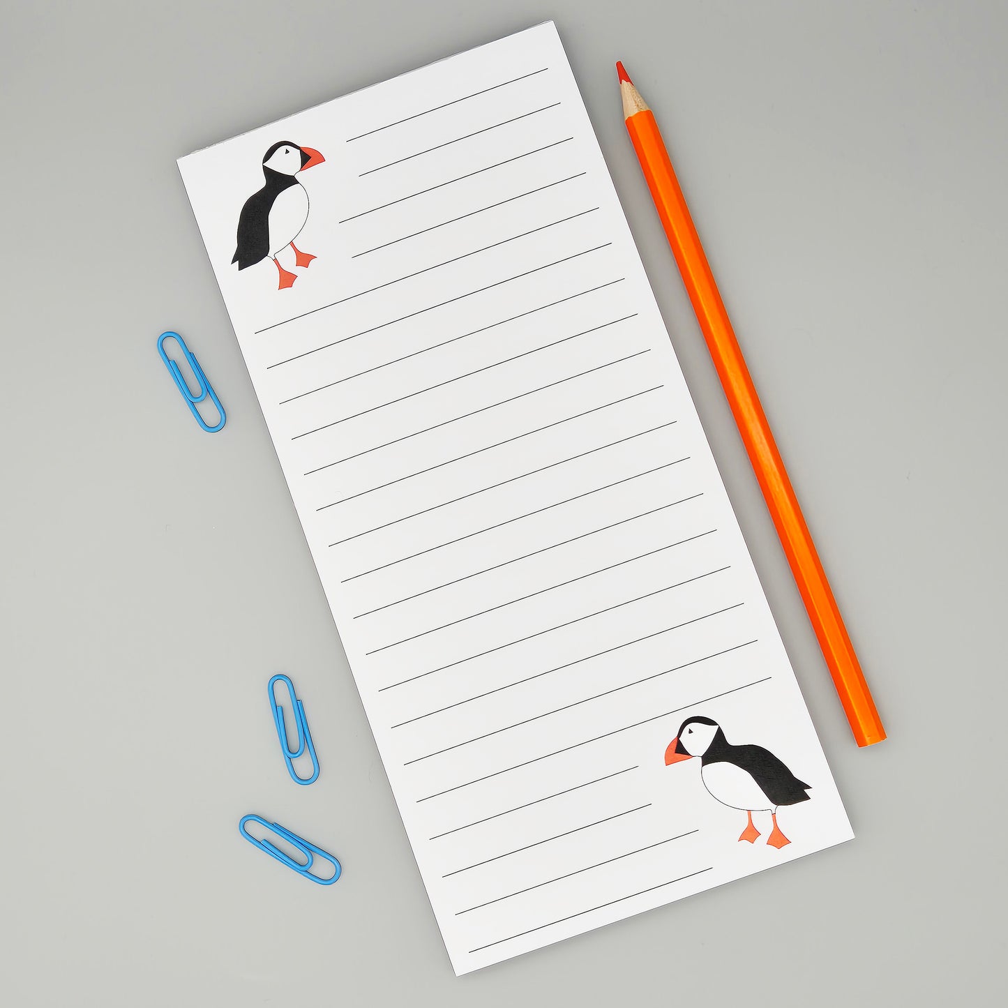 Puffin magnetic list pad with two puffins