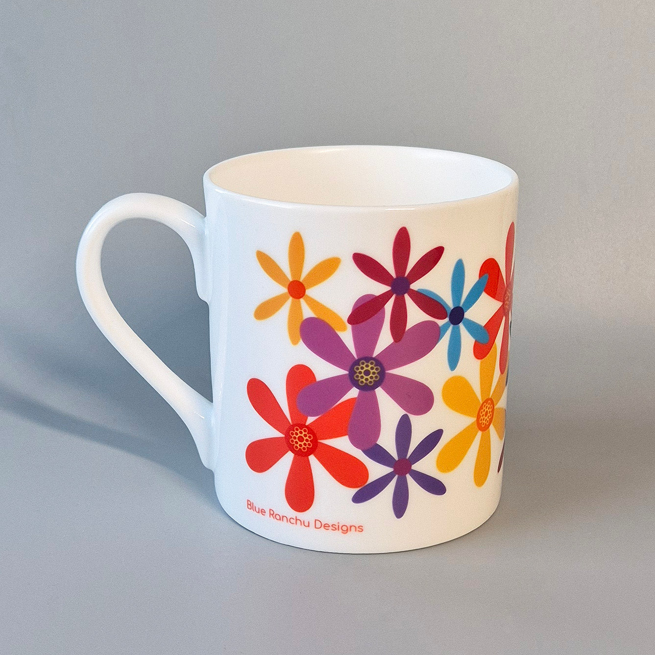 Summer flowers bone china mug