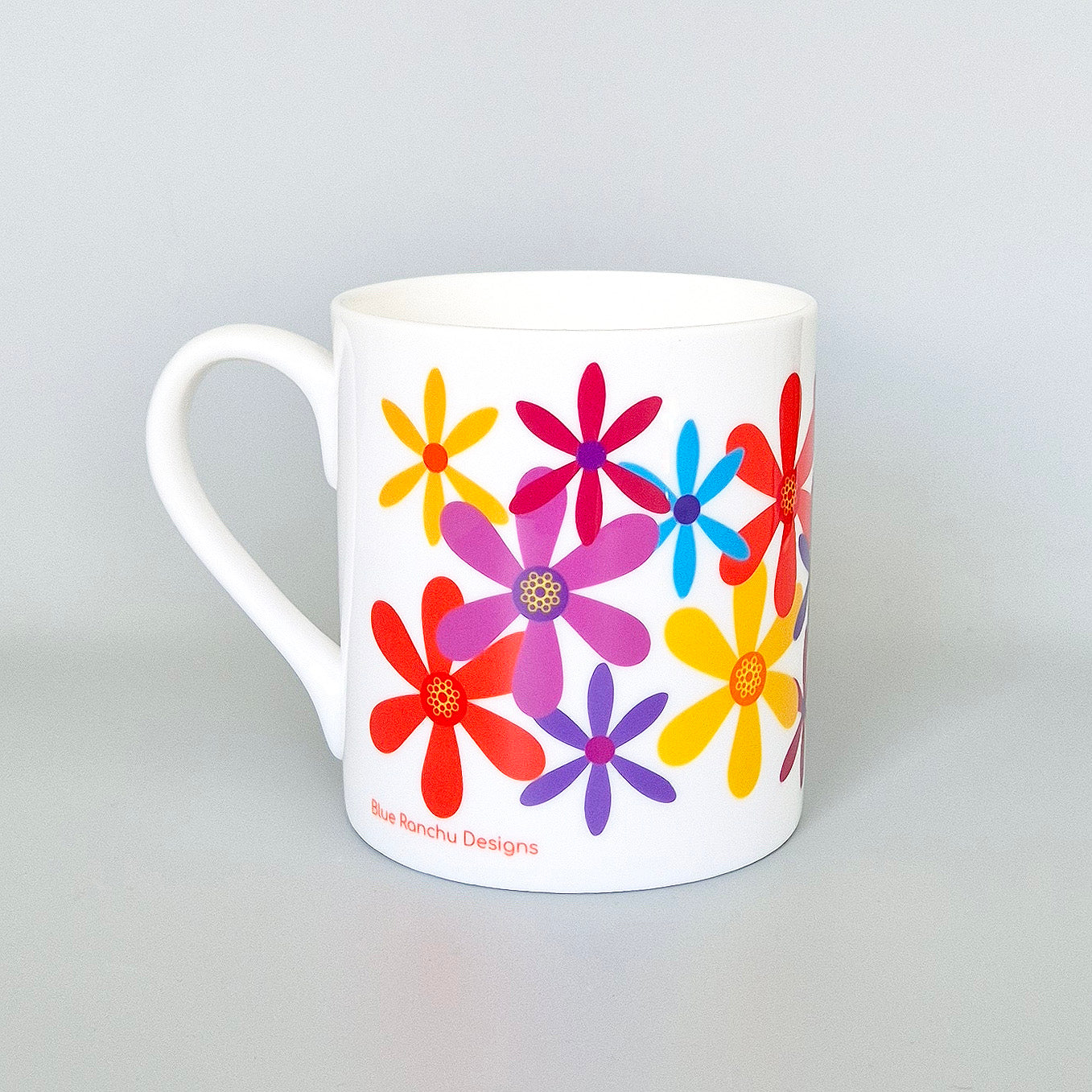 Summer flowers bone china mug