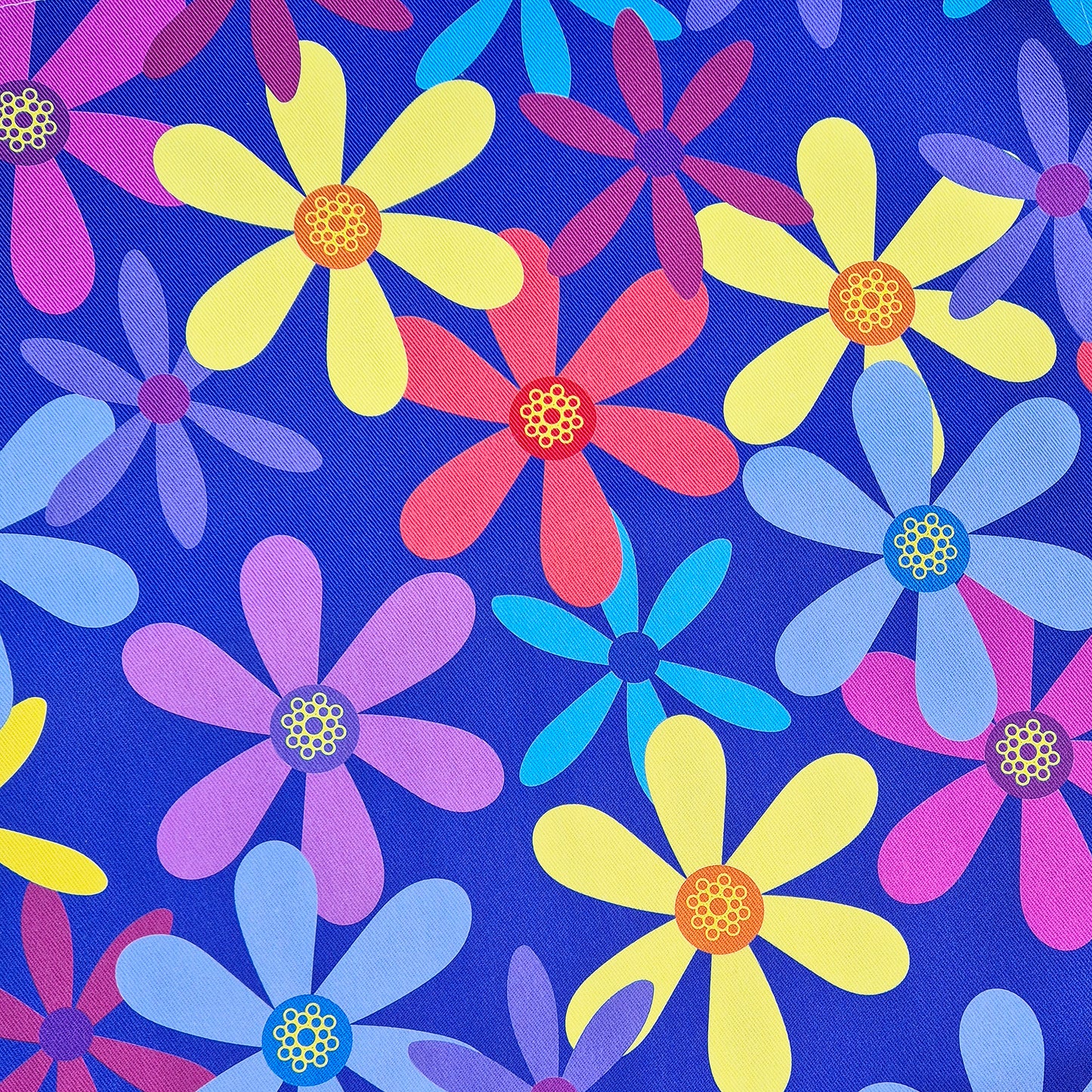 Close up detail of Summer Flowers tea towel