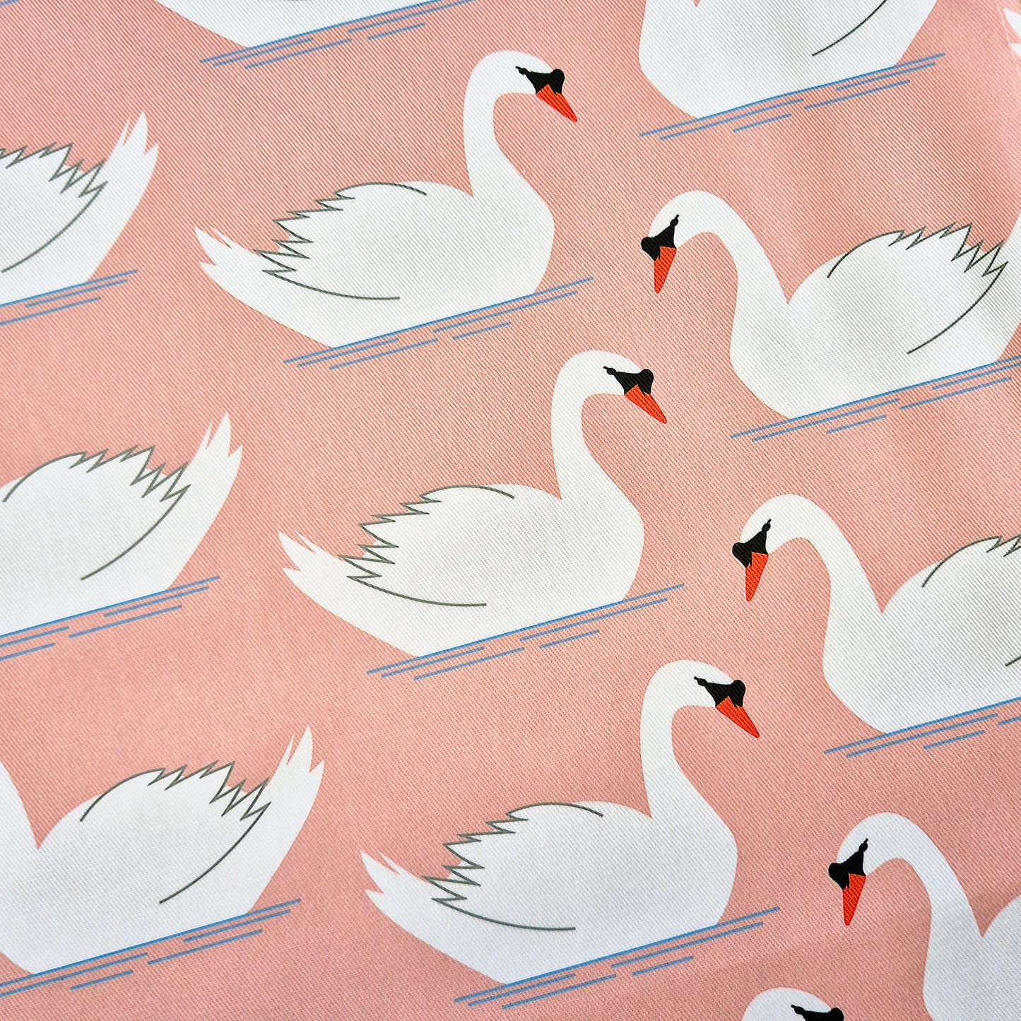 Swan tea towel close up detail