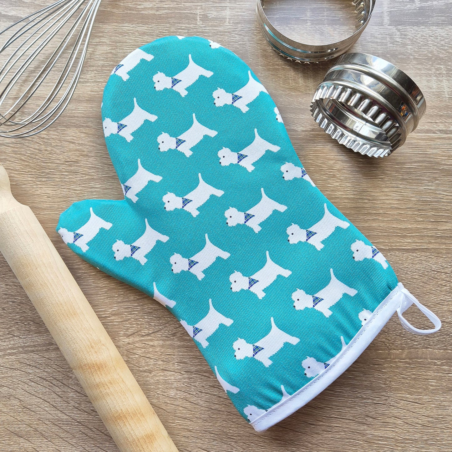 West Higland Terrier Westie pattern single oven glove