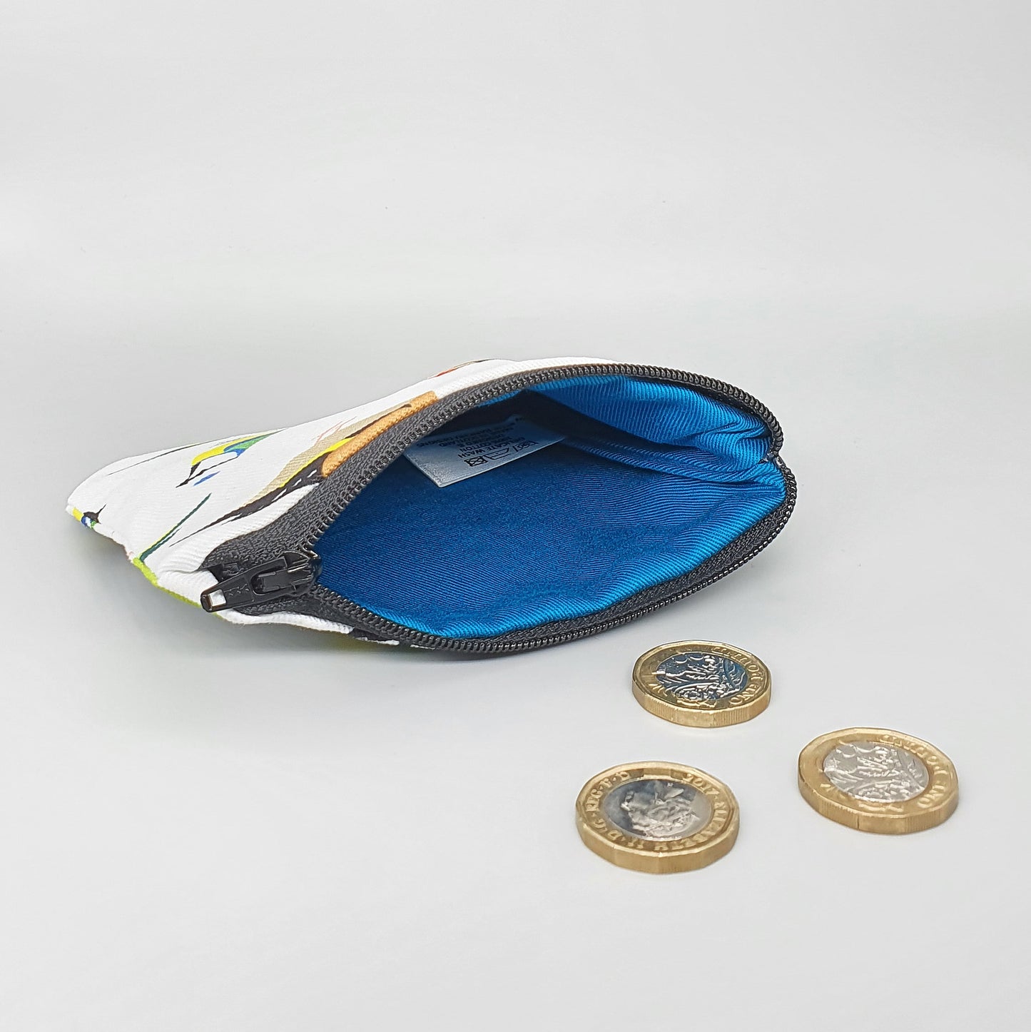 Garden Birds purse with teal lining