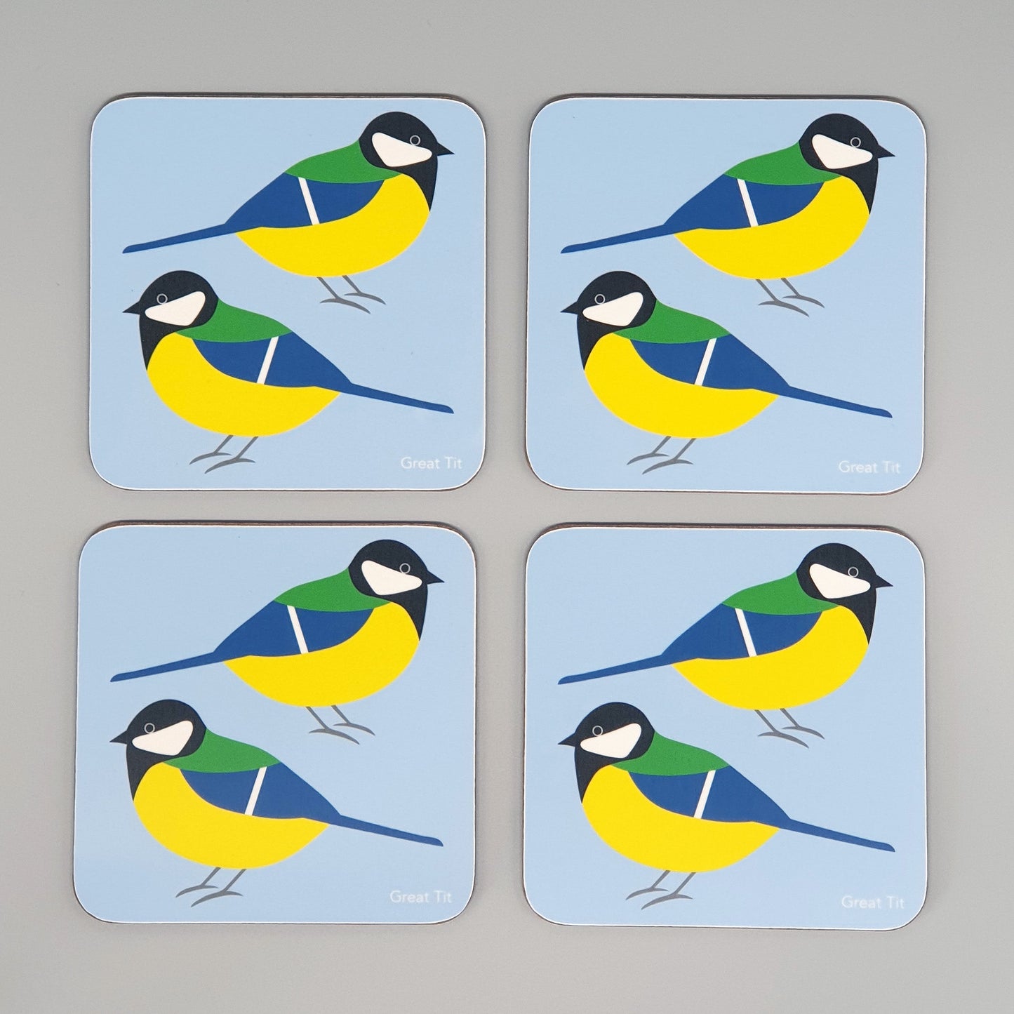 Great-Tit-Coaster-Set of 4