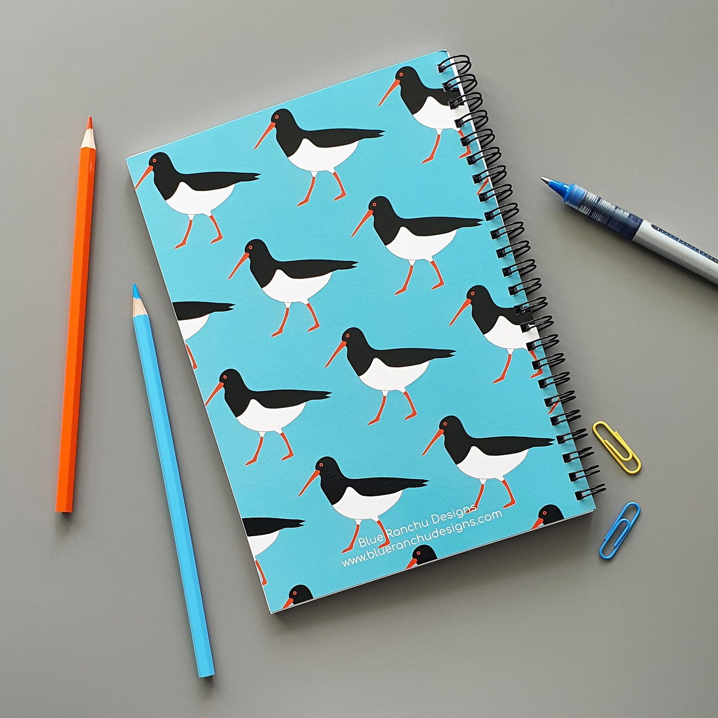 Oystercatcher A5 wire bound notebook
