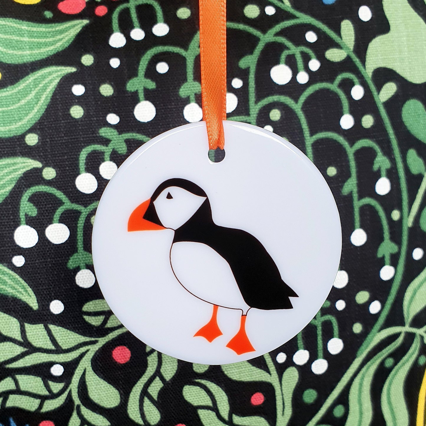 Puffin ceramic hanging decoration