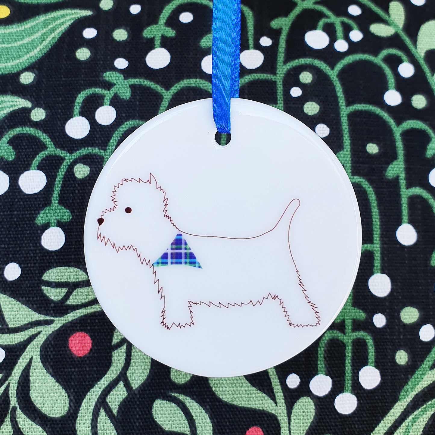 Westie ceramic hanging decoration