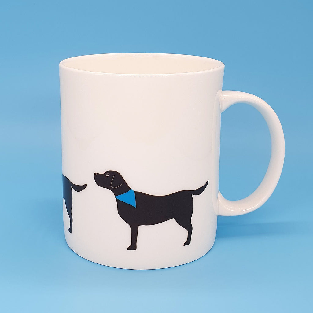 Black Labrador large bone china mug
