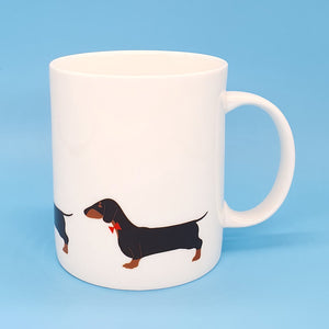 Large bone china mug with Black & Tan Dachshund