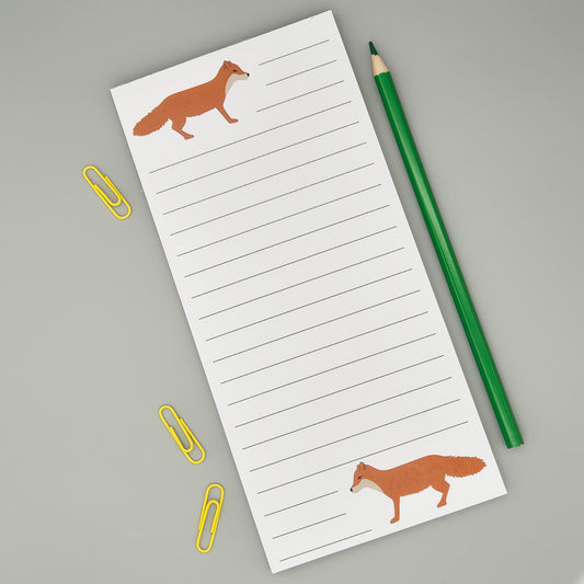 Fox magnetic list pad with two foxes and lined paper