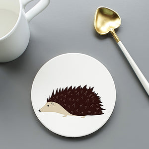 Hedgehog ceramic coaster