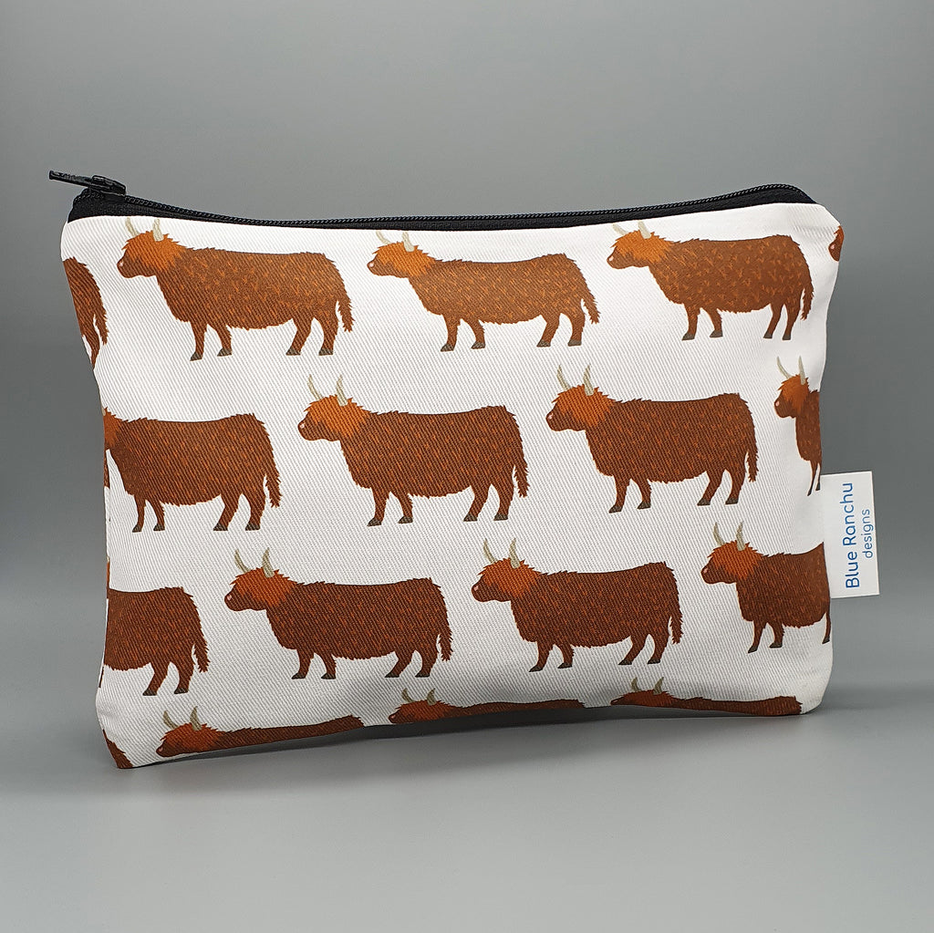 Handmade Highland Cow accessories/makeup bag