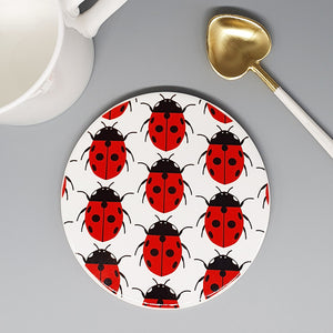 Ladybird large ceramic coaster