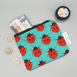 Ladybird handmade cotton coin purse