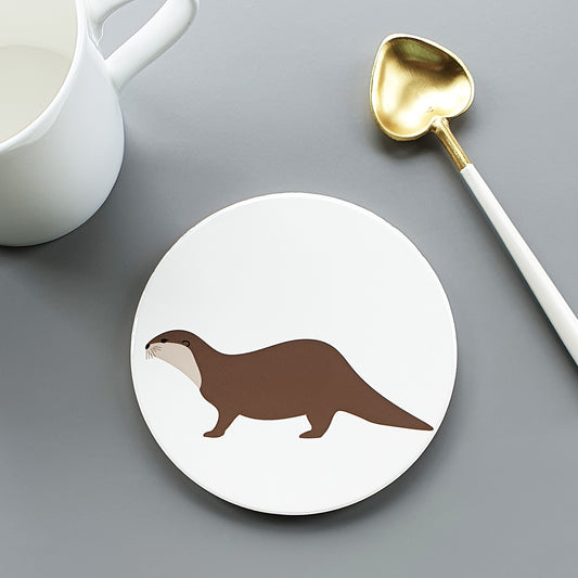 Otter ceramic coaster