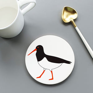 Oystercatcher ceramic coaster