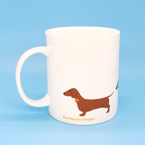 Red Dachshund Large Bone China Mug