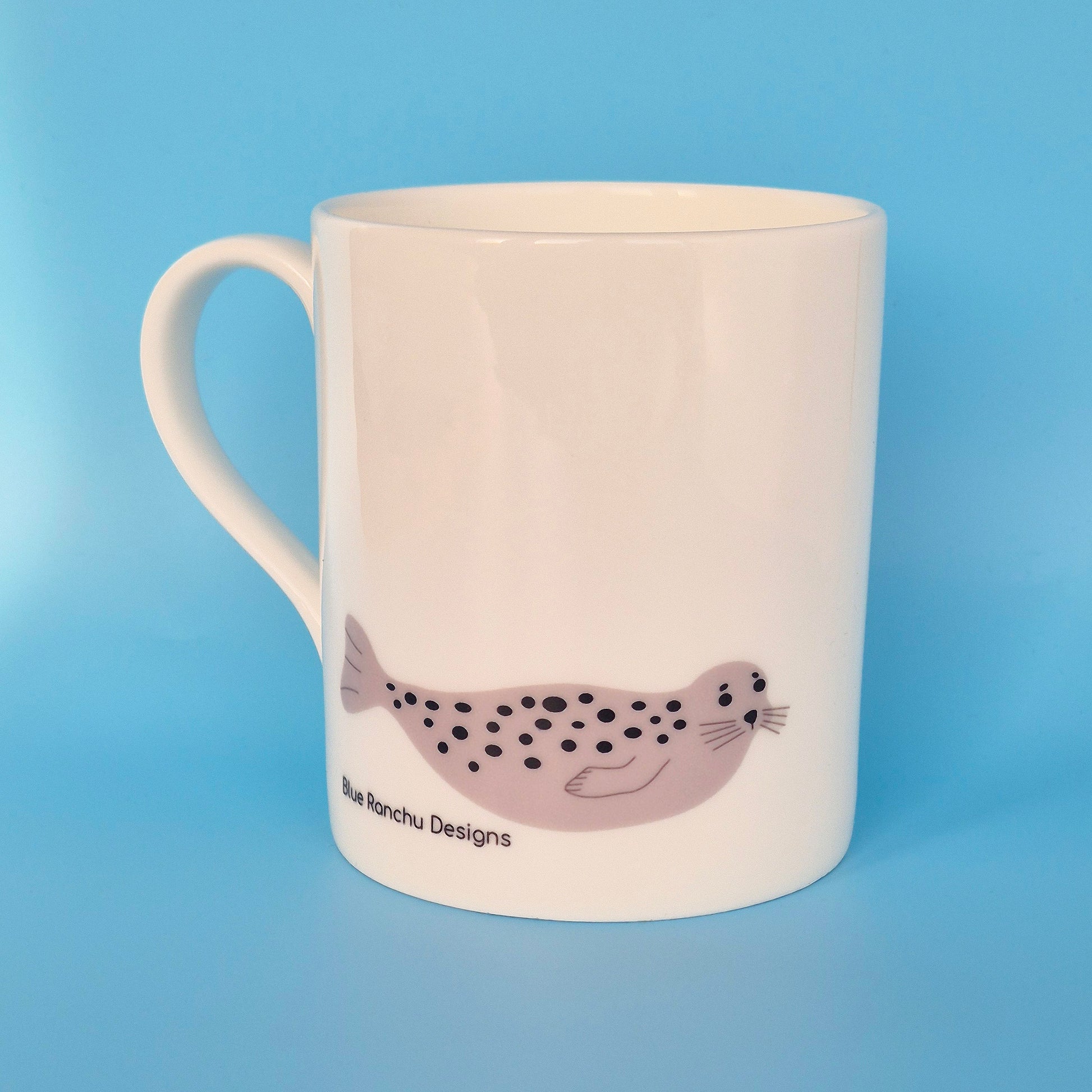Grey Harbour Seal on a bone china mug