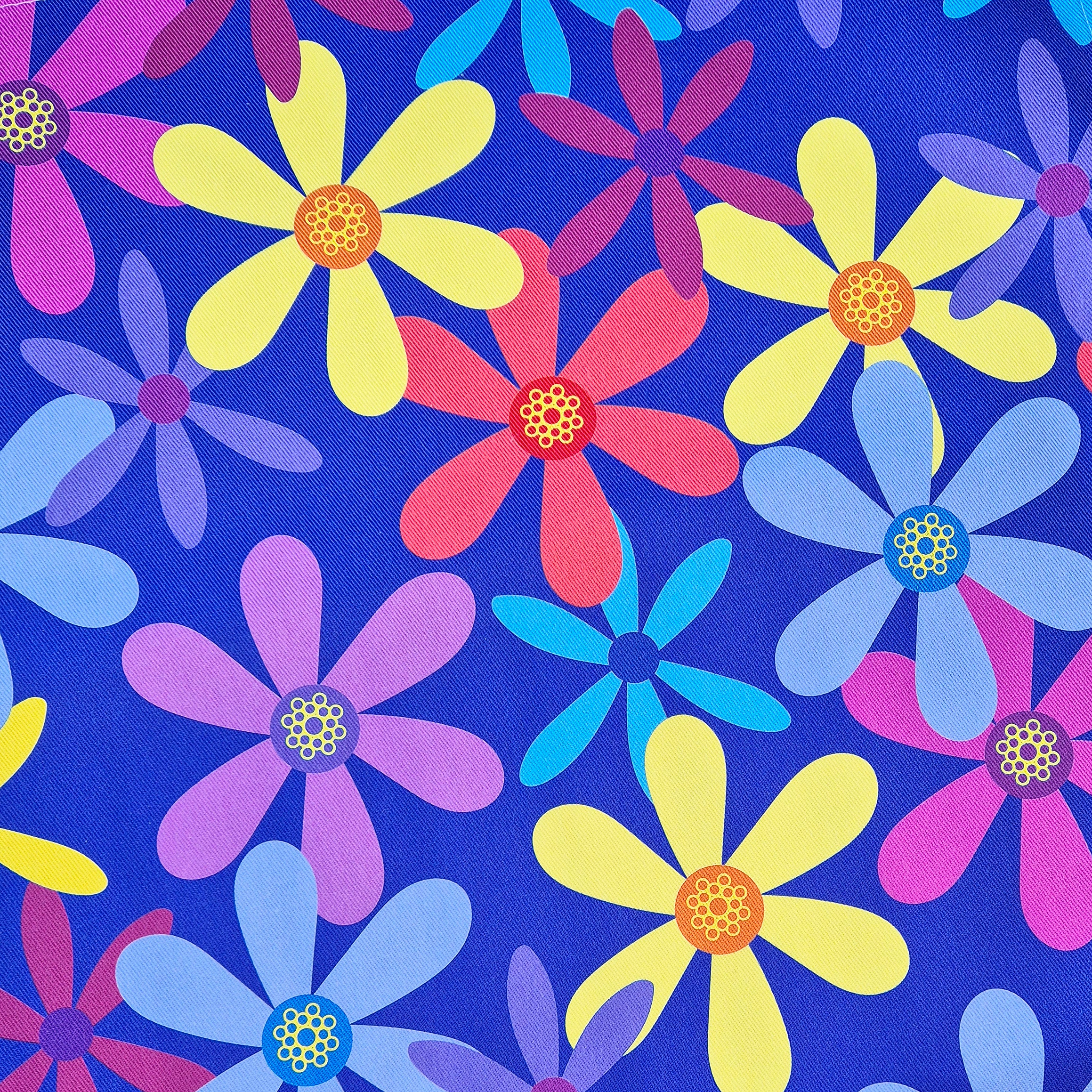 Close up detail of Summer Flowers tea towel