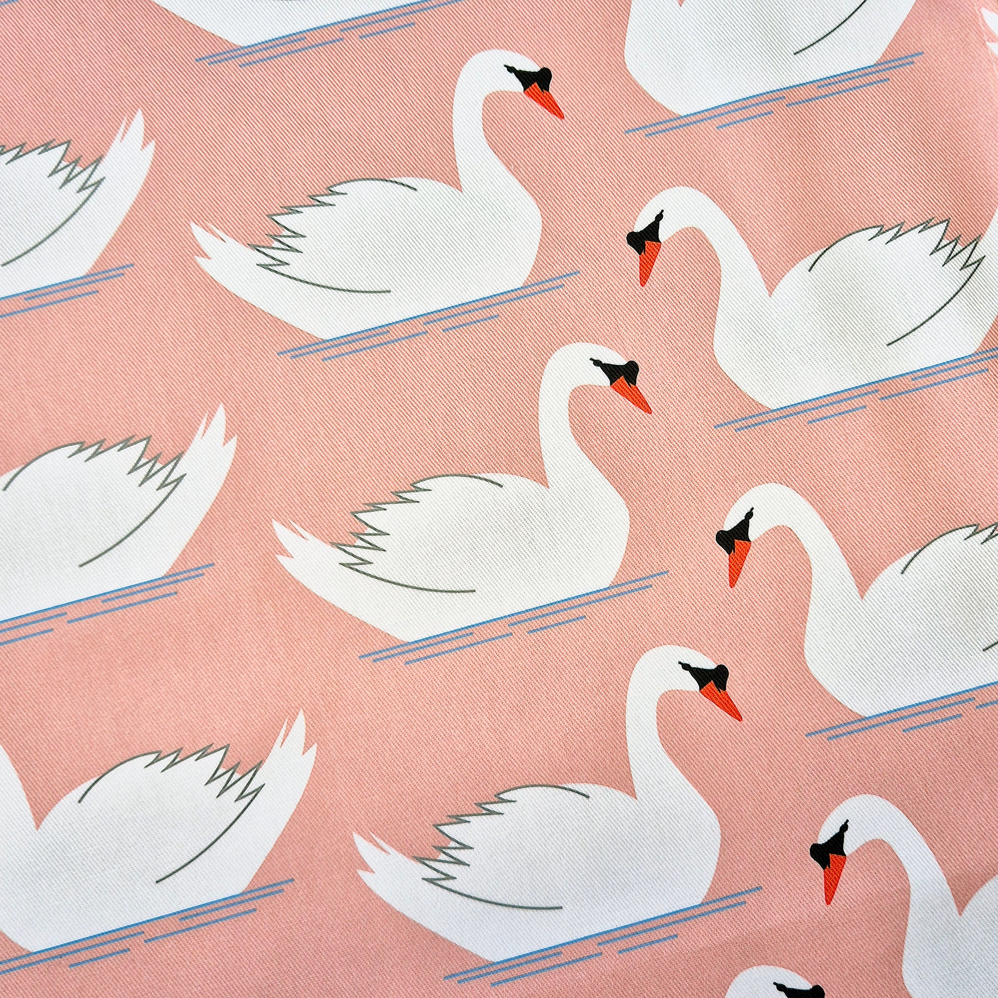 Swan tea towel close up detail