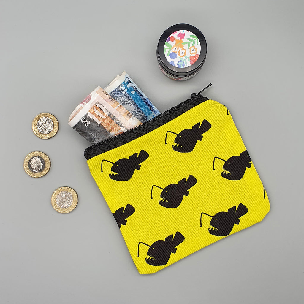 Angler Fish fabric purse