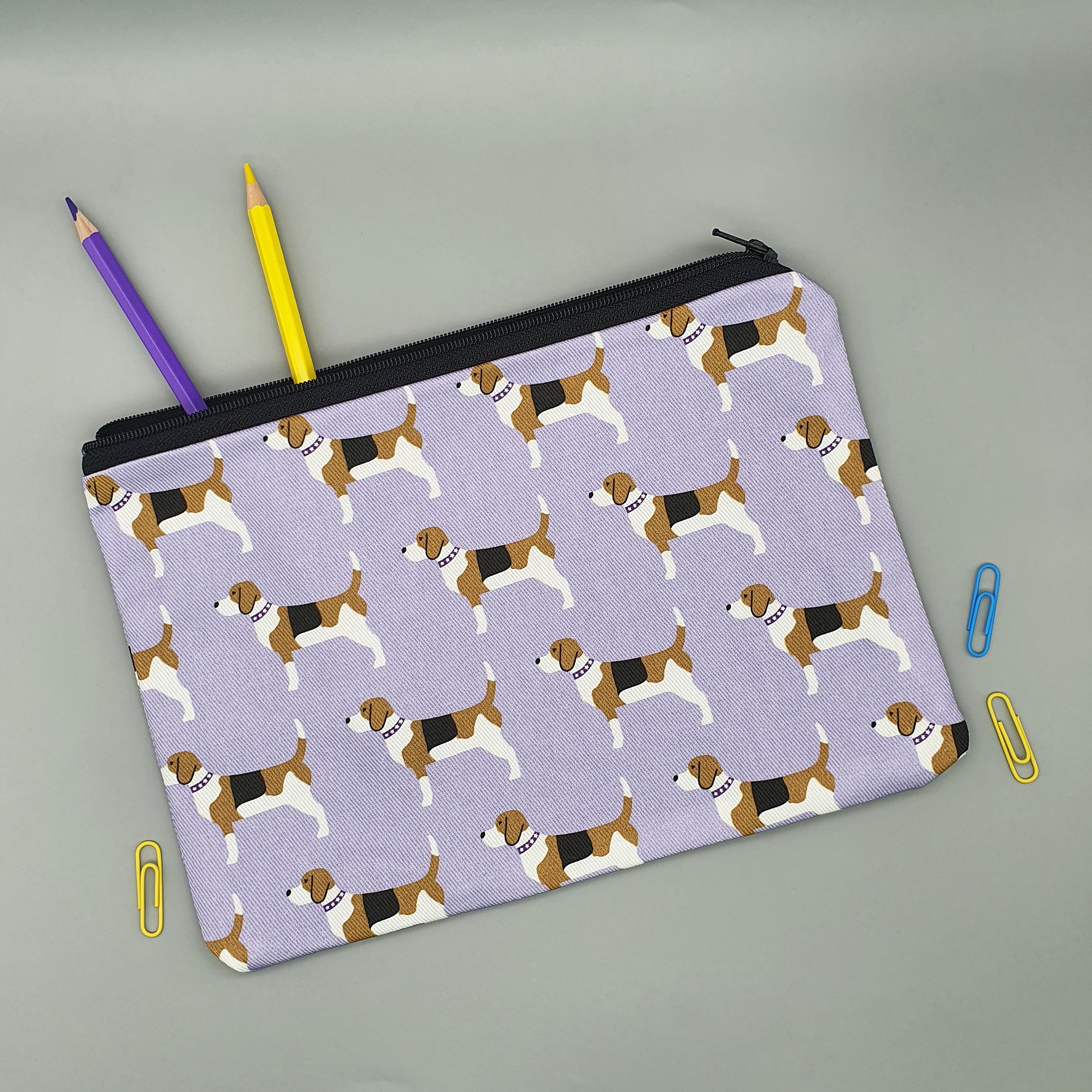 Beagle cotton accessories bag used as pencil case