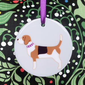 Beagle ceramic hanging decoration