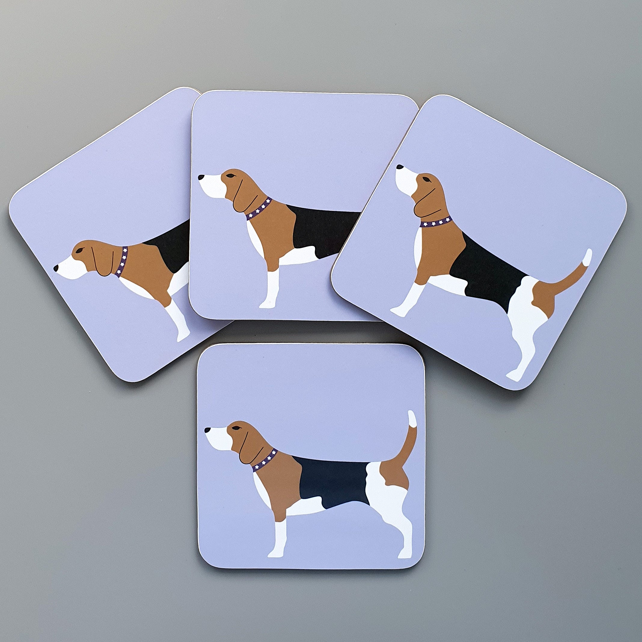 Beagle coasters set of 4