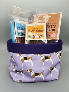 Beagle Fabric Storage Basket with dog treats