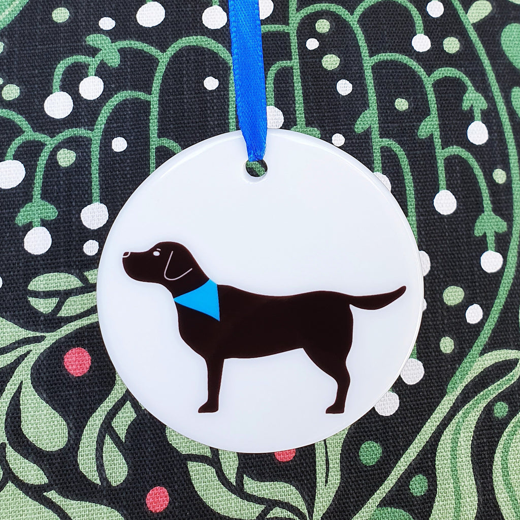 Black Labrador ceramic hanging decoration