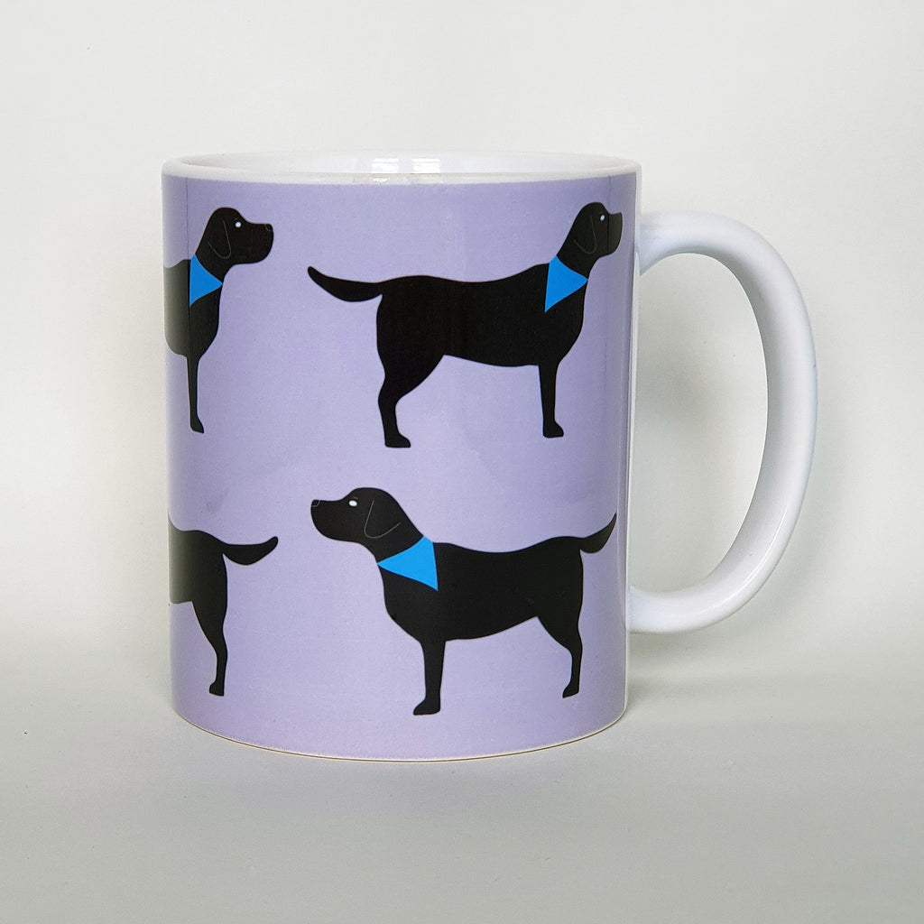Black Labrador earthenware mug