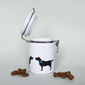 Black Labrador ceramic storage jar for dog treats