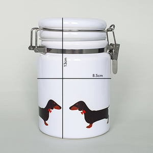 Black & Tan Dachshund Ceramic Storage Jar