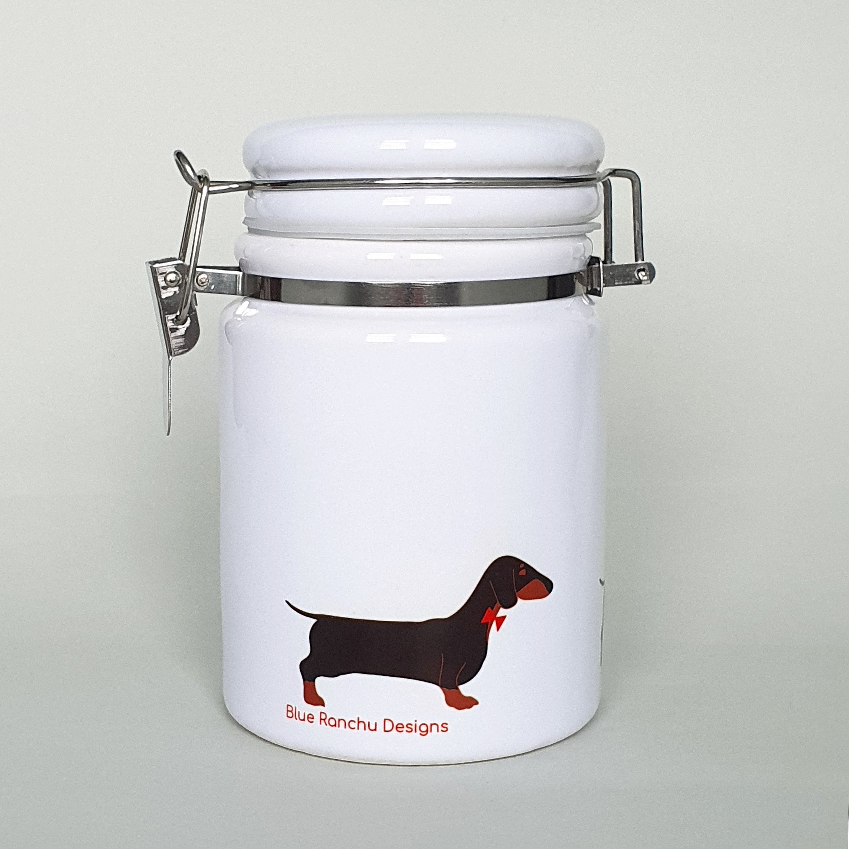 Black & Tan Dachshund ceramic storage jar
