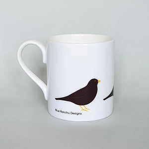 Blackbird bone china mug