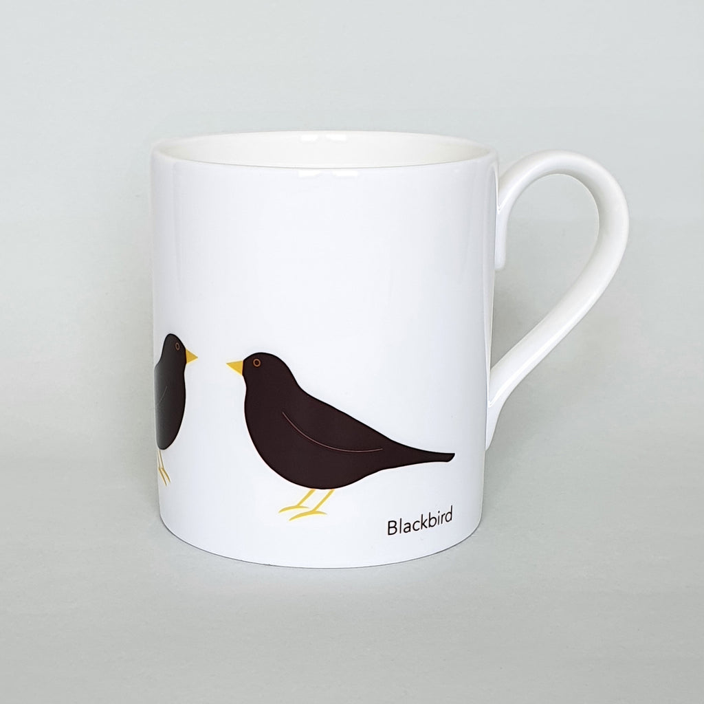 Blackbird bone china mug