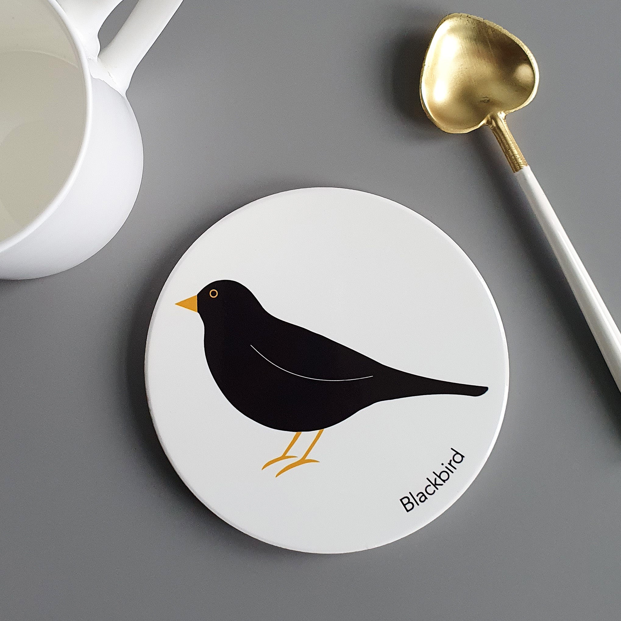 Blackbird ceramic coaster