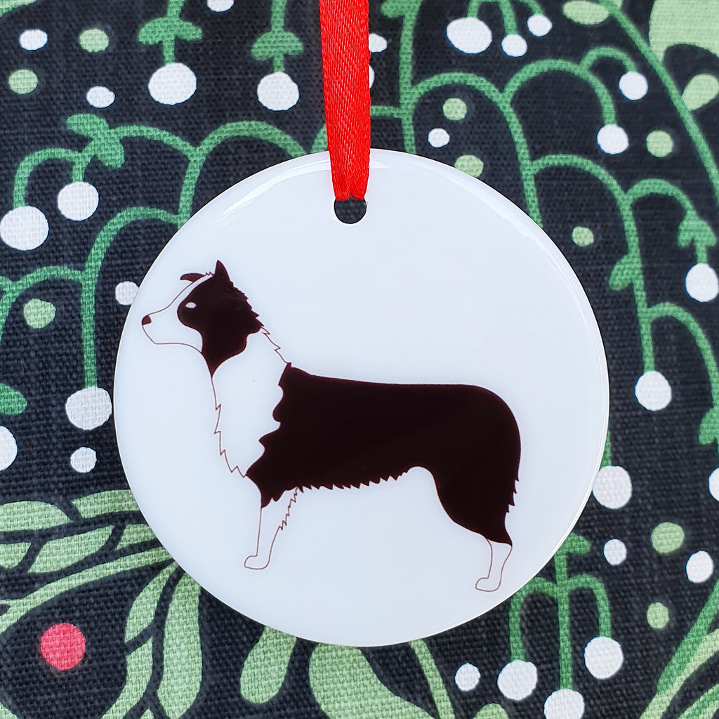 Border Collie ceramic hanging decoration