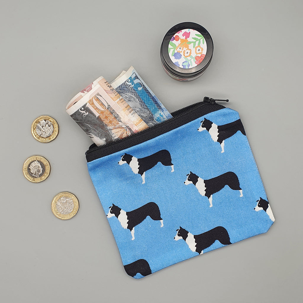 Border Collie fabric purse