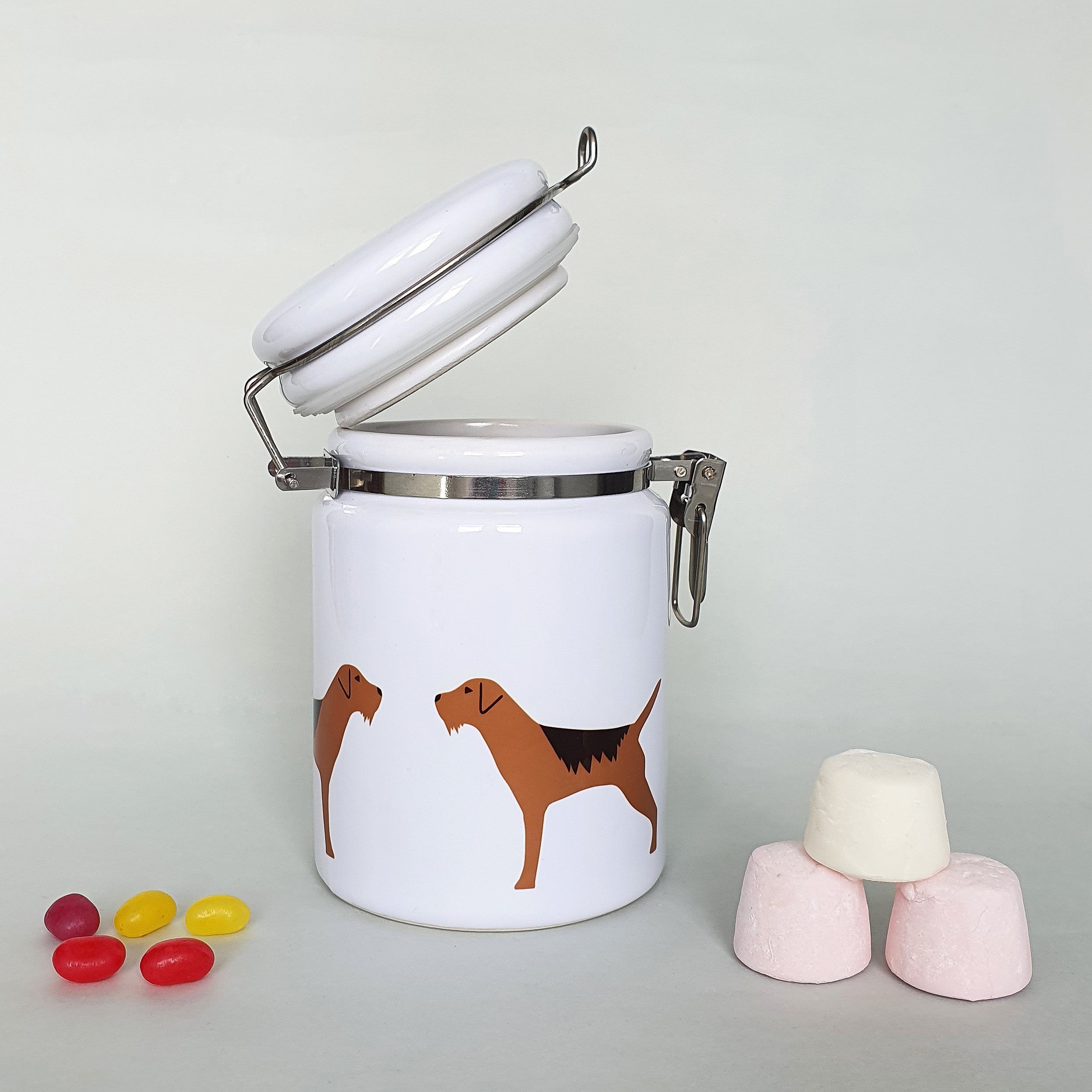 Border Terrier Ceramic Storage Jar with sweets