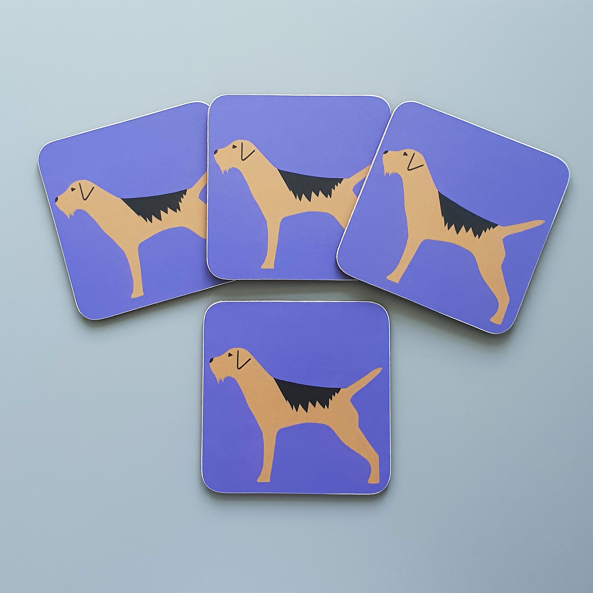 Set of 4 Border Terrier coasters