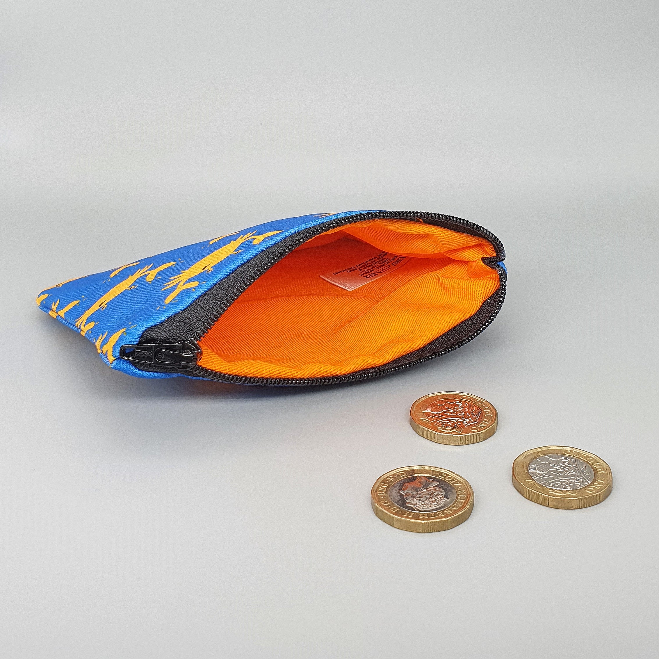 Happy Crab purse with orange lining