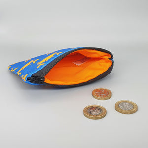 Happy Crab purse with orange lining