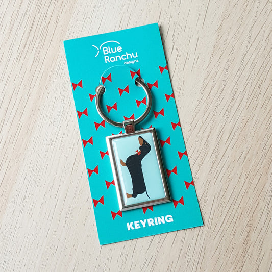 Dachshund Metal Keyring