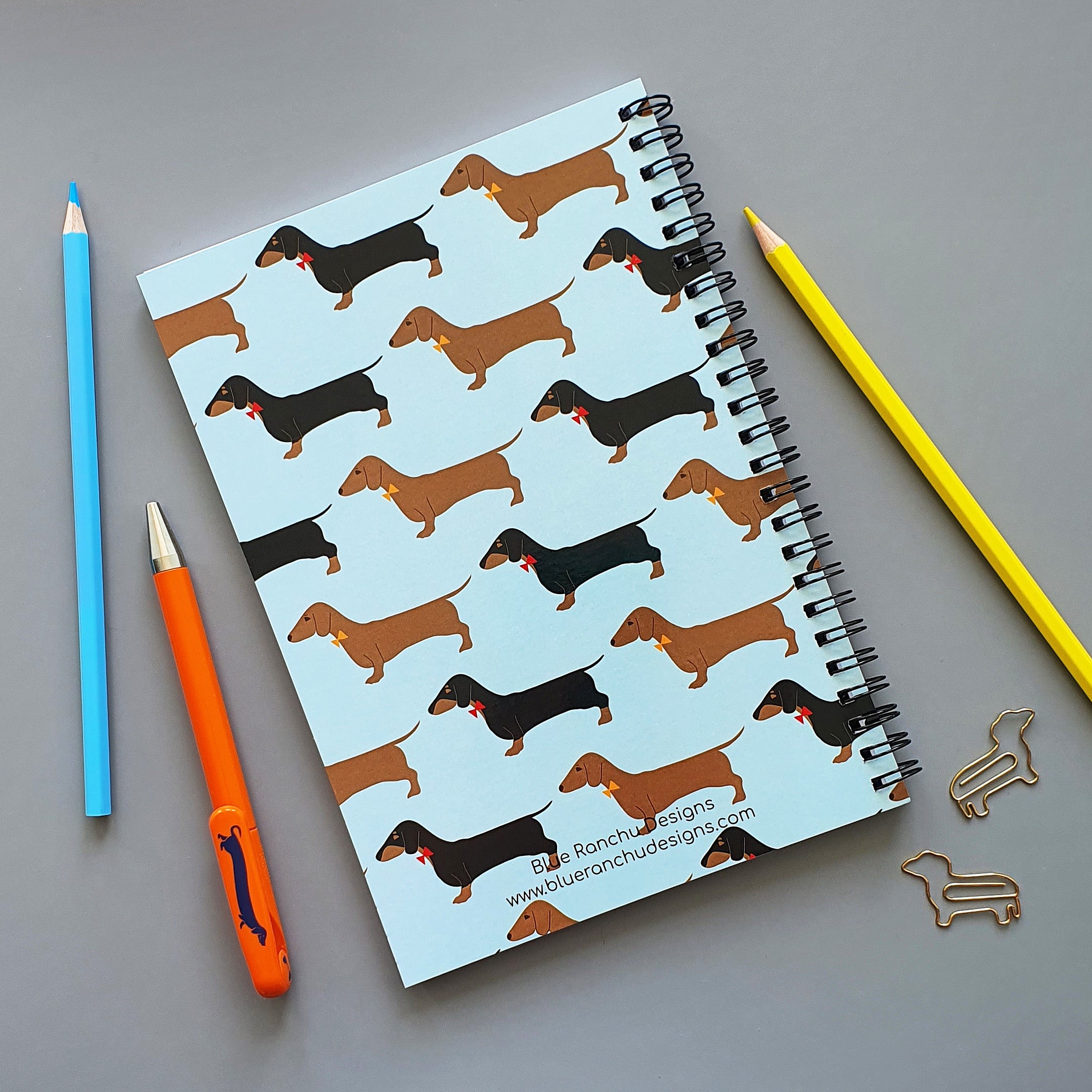Dachshunds A5 wire bound notebook