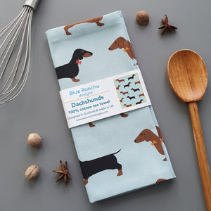 Dachshunds Tea Towel folded